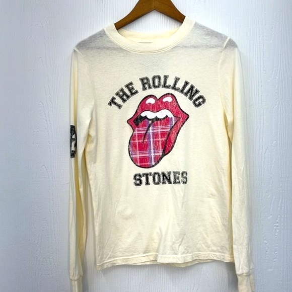 The Rolling Stones - The Rolling Stones Tongue Plaid Graphic Long Sleeve T Small - Picture 7 of 9
